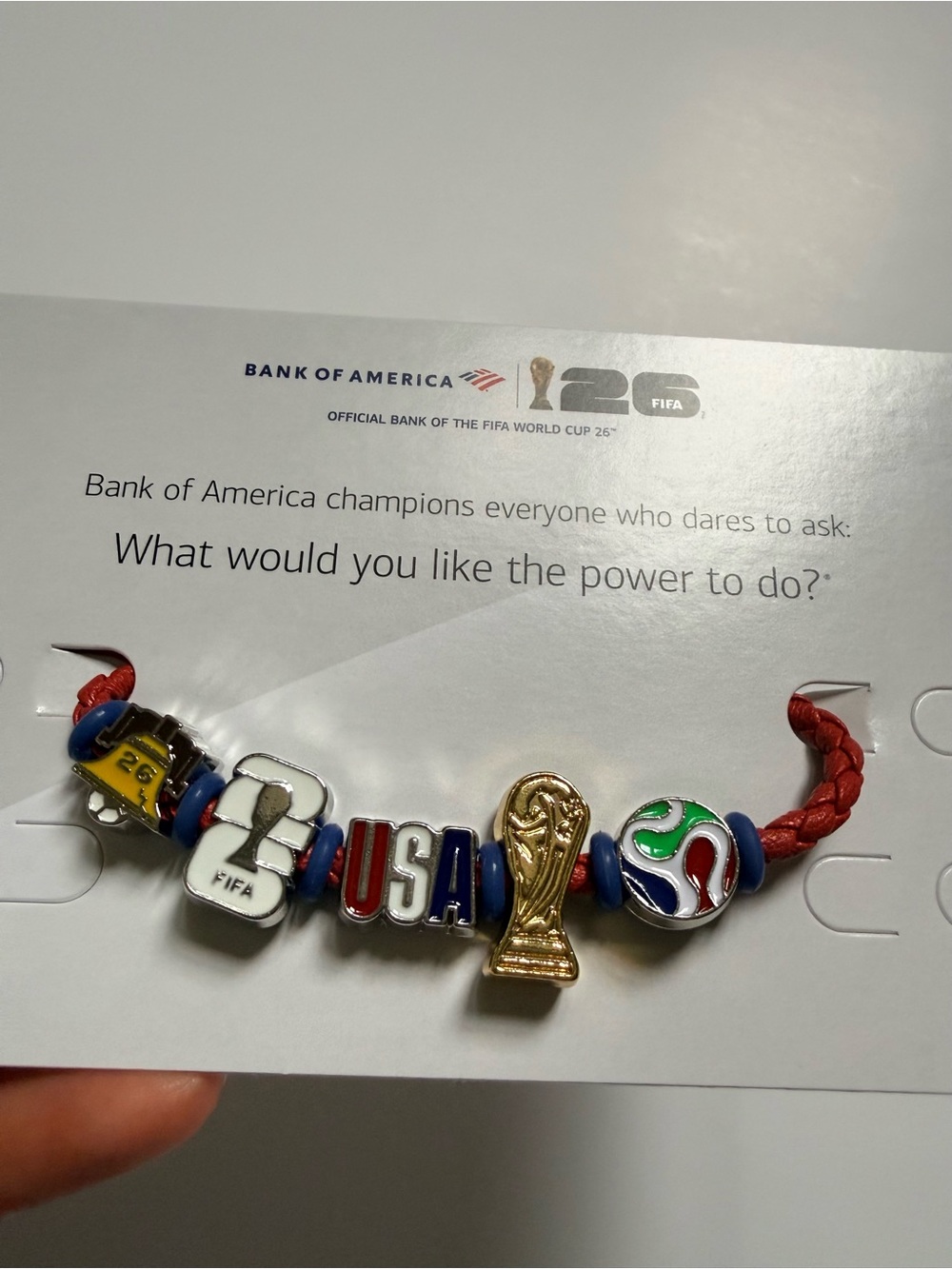Official FIFA World Cup 26 Bank of America Fan Band Charm Bracelet - Picture 4 of 7